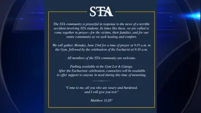 St. Thomas Aquinas to host prayer service for students killed, hospitalized in multi-vehicle crash in Pompano Beach