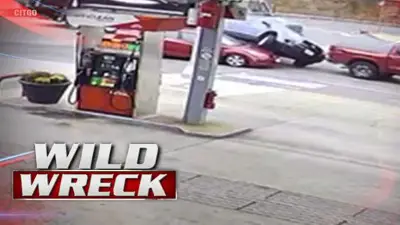 WATCH: Wild crash leaves car on top of another in Boston