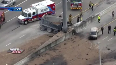 Dump truck crash shuts down Turnpike Extension near University Drive in Miramar; 1 lane open in both directions