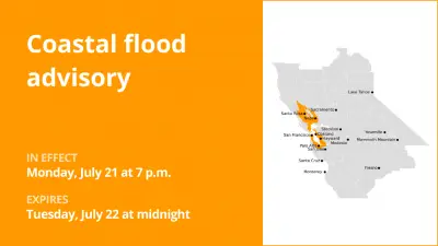 Update: Coastal flood advisory in place for Northern California until 1 a.m. Wednesday
