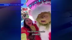 El Grinch taunts parkgoers at Universal Studios Hollywood — in Spanish and Spanglish