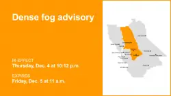 Dense fog advisory for Delta until Friday midday – 1/4 mile visibility