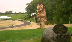 ‘We should treat our trash like a treasure’: Dambo troll complete at Wauwatosa’s new Firefly Grove Park