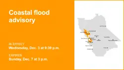 Coastal flood advisory for North Bay Interior Valleys and San Francisco Bay Shoreline until Sunday afternoon