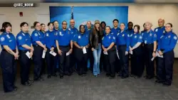 Homeland Security Sec. Kristi Noem delivers bonus checks to TSA agents at Logan Airport