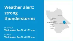 Update: Pea-sized hail expected with thunderstorms to hit Yosemite Wednesday – gusts as high as 40 mph